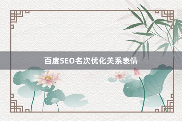 百度SEO名次优化关系表情